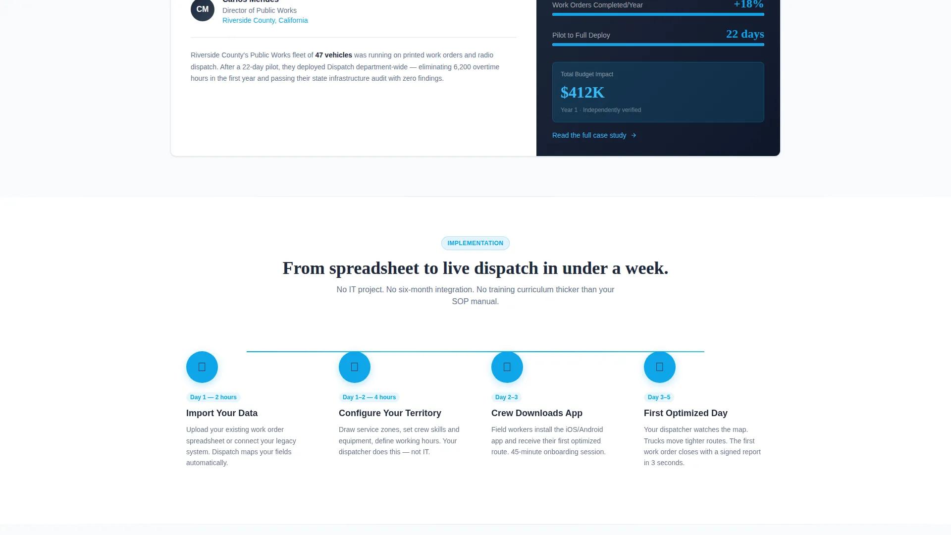 Government Field Service Management Landing Page