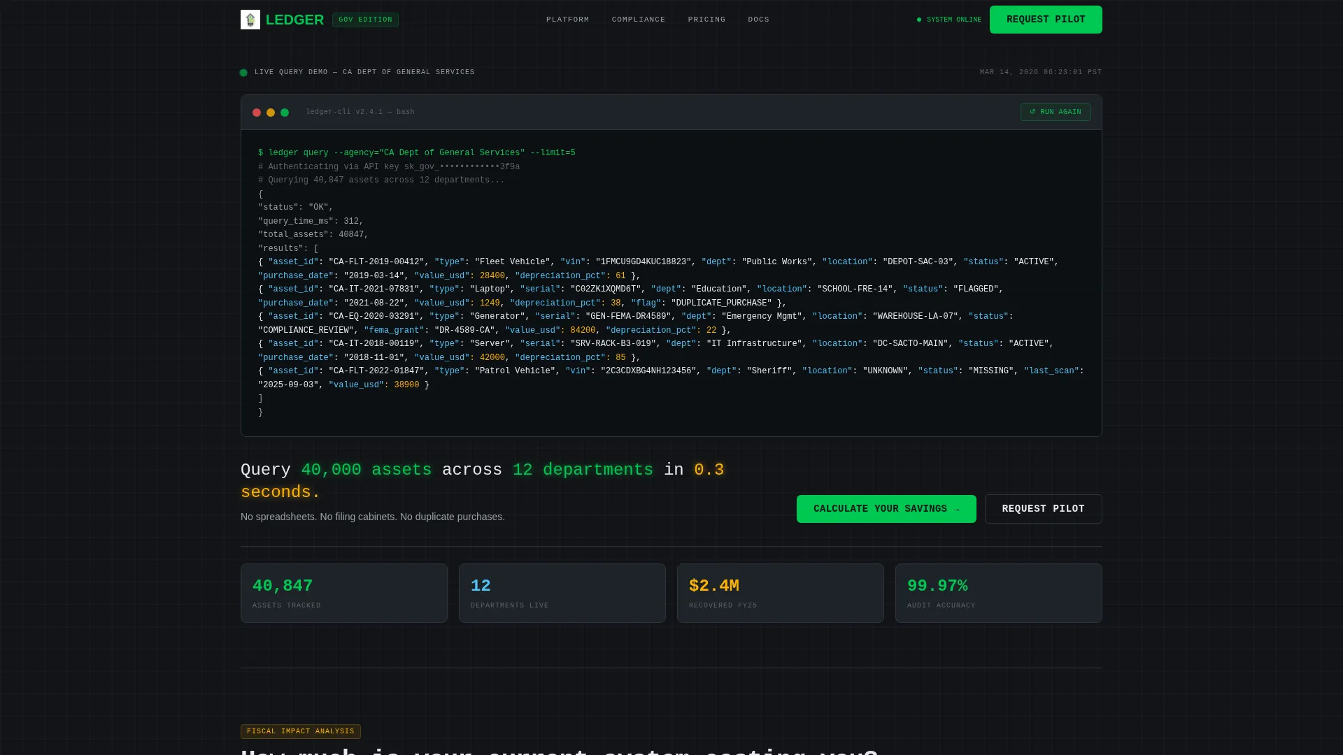 Government Asset Management Landing Page Template