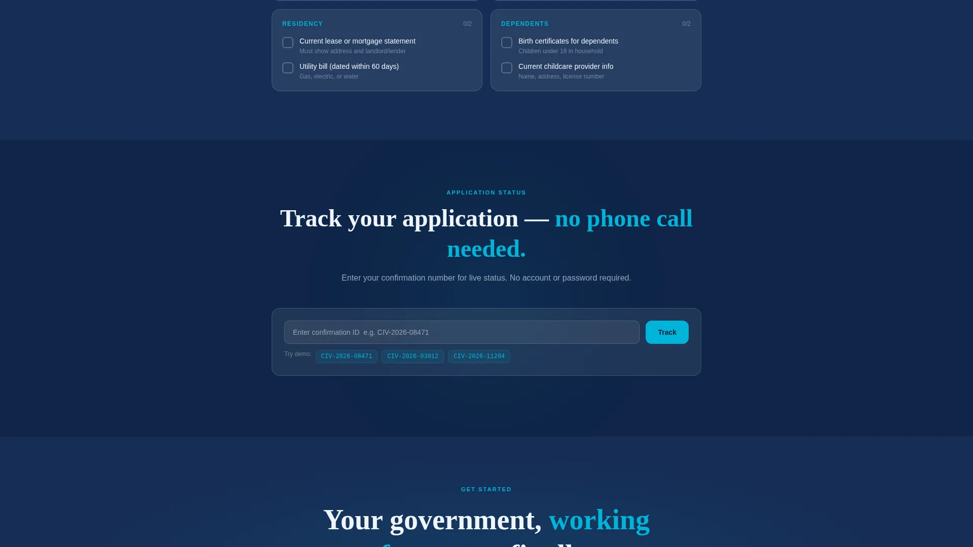 Government Services Landing Page Template