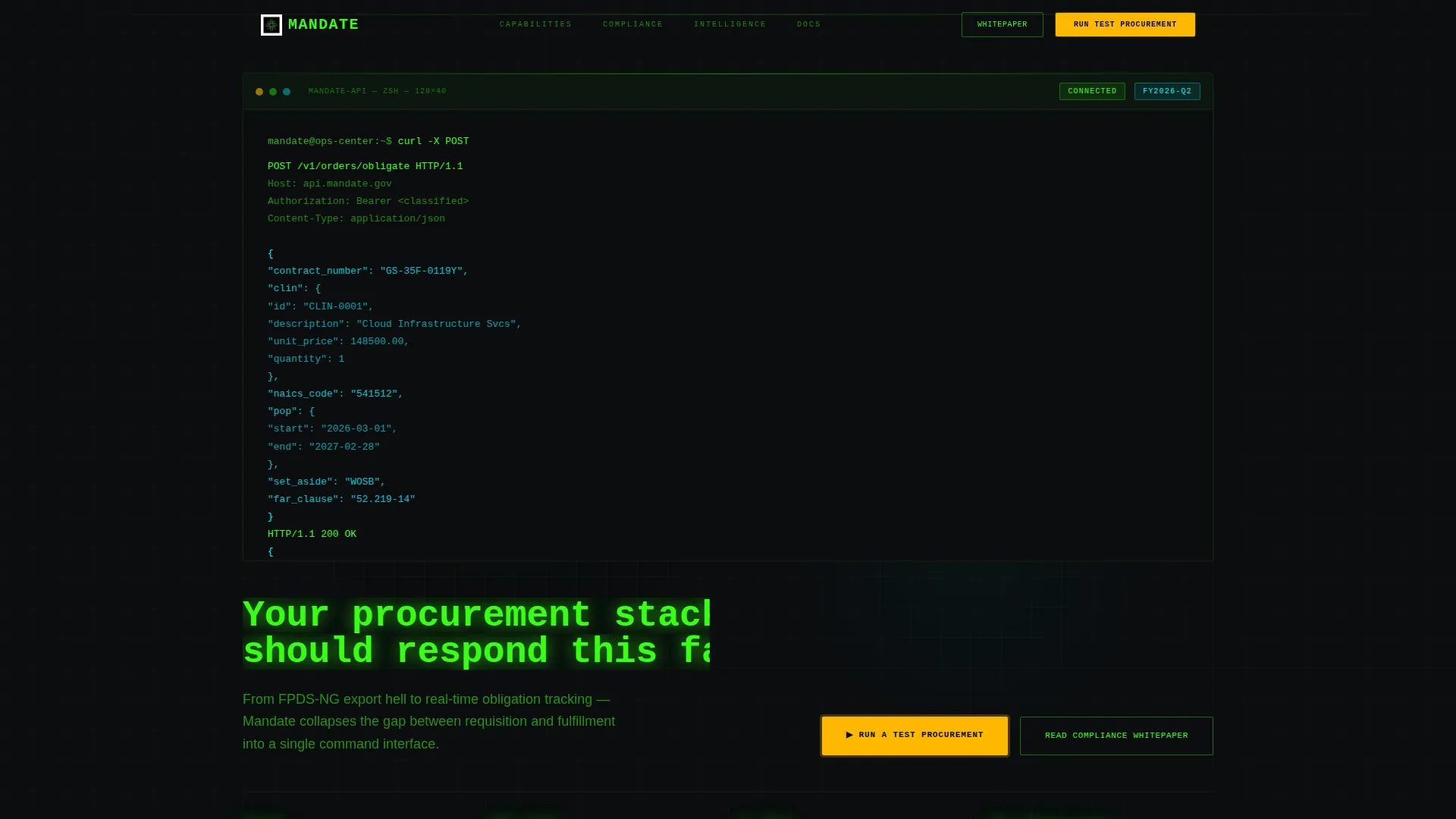 Government Order Management Landing Page Template