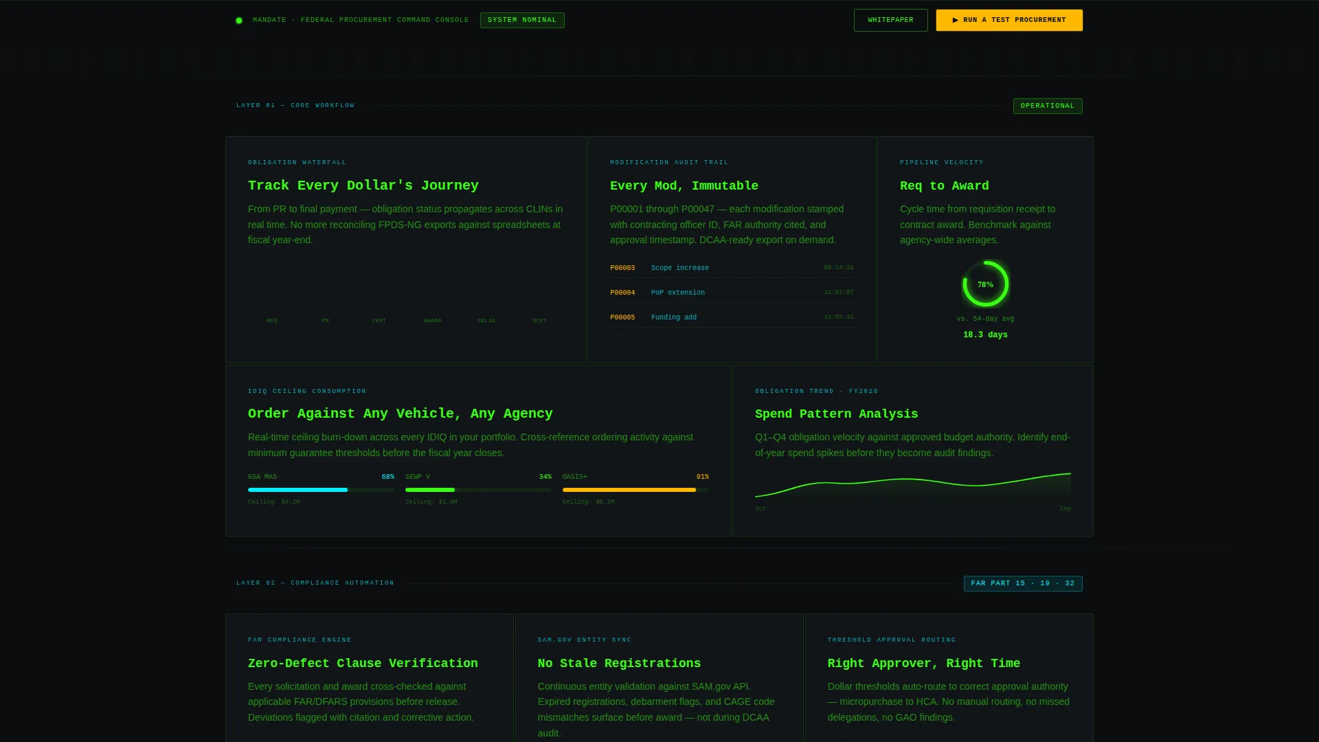 Government Order Management Landing Page Template