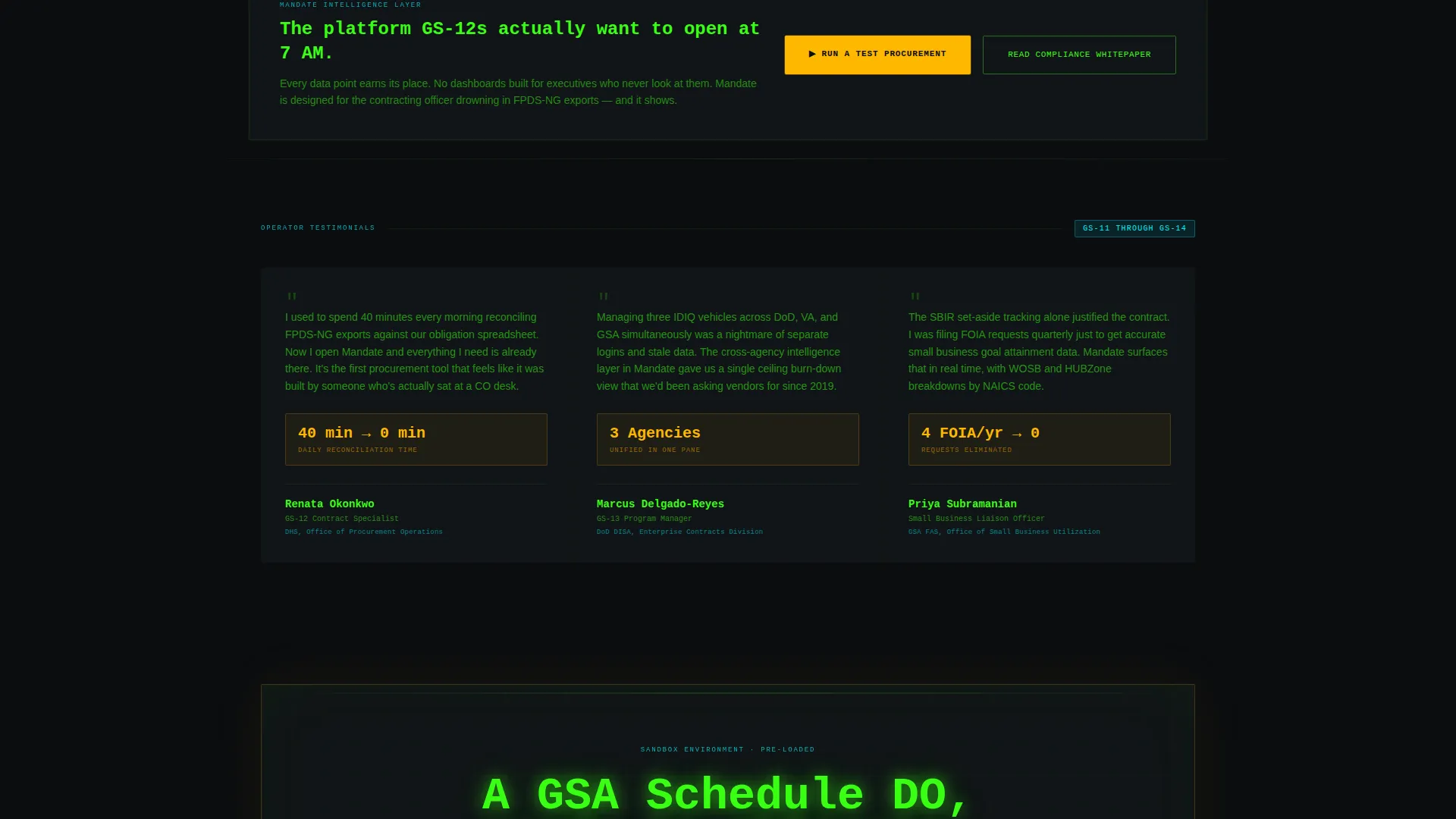 Government Order Management Landing Page Template
