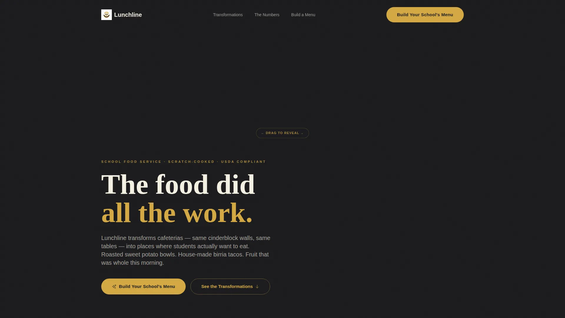 School Catering & Food Service Landing Page
