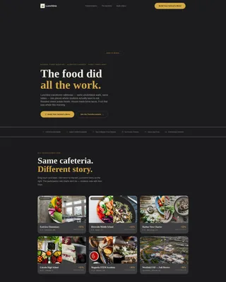 School Catering & Food Service Landing Page