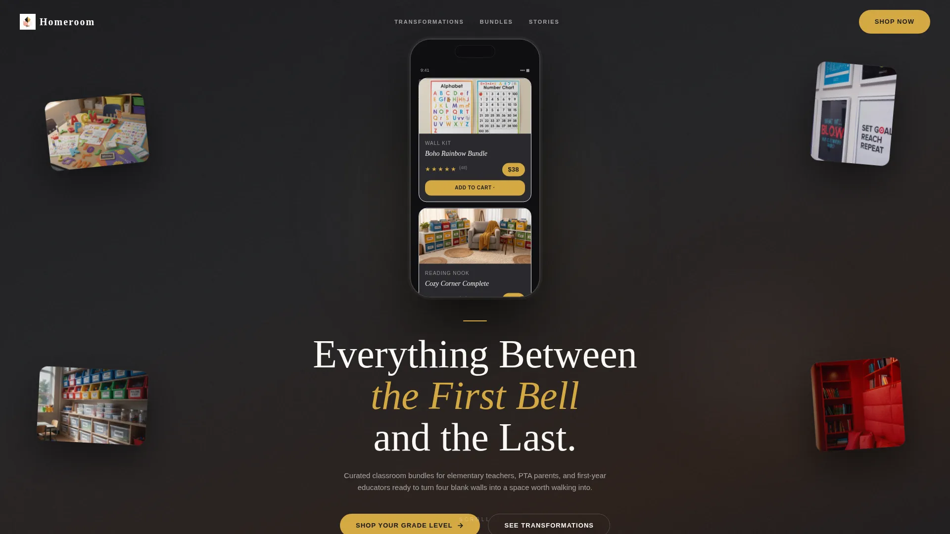 Back to School Classroom Shop Landing Page