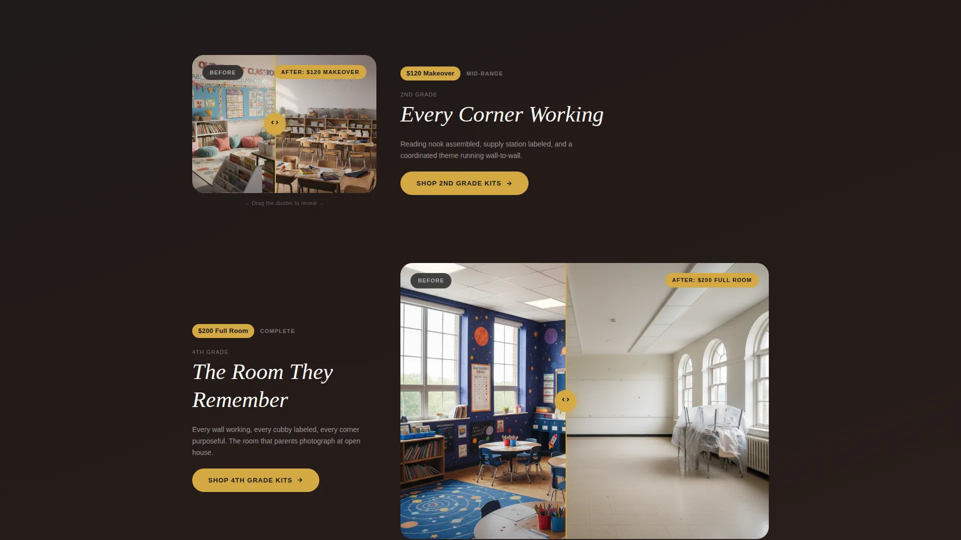 Back to School Classroom Shop Landing Page