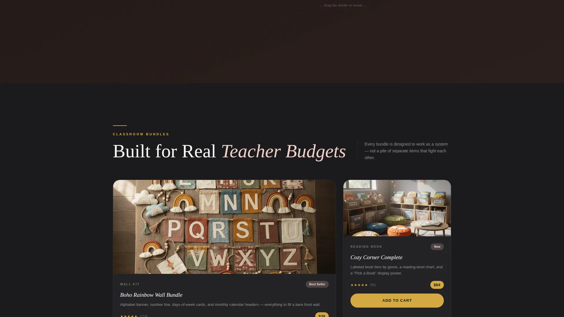 Back to School Classroom Shop Landing Page