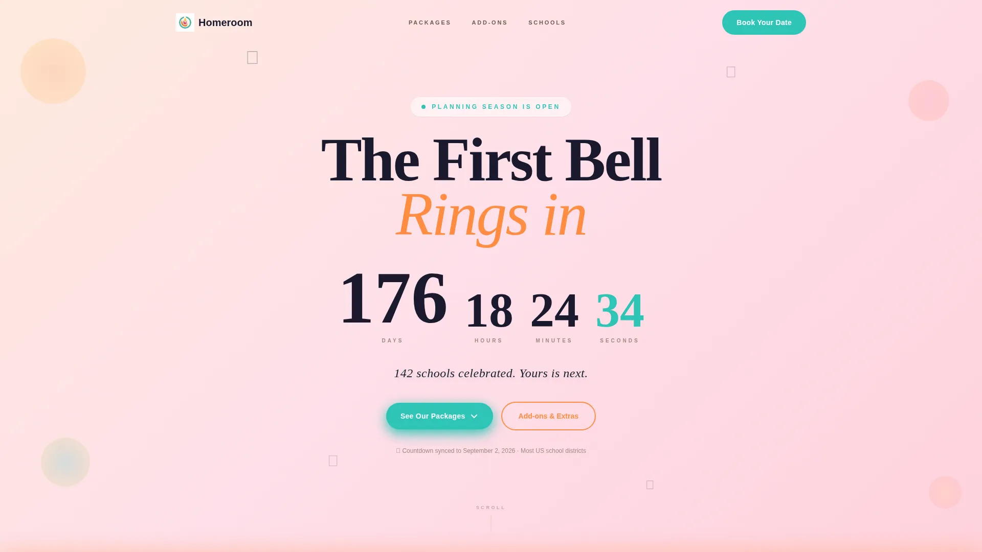 Vibrant Back-to-School Event Planner Landing Page