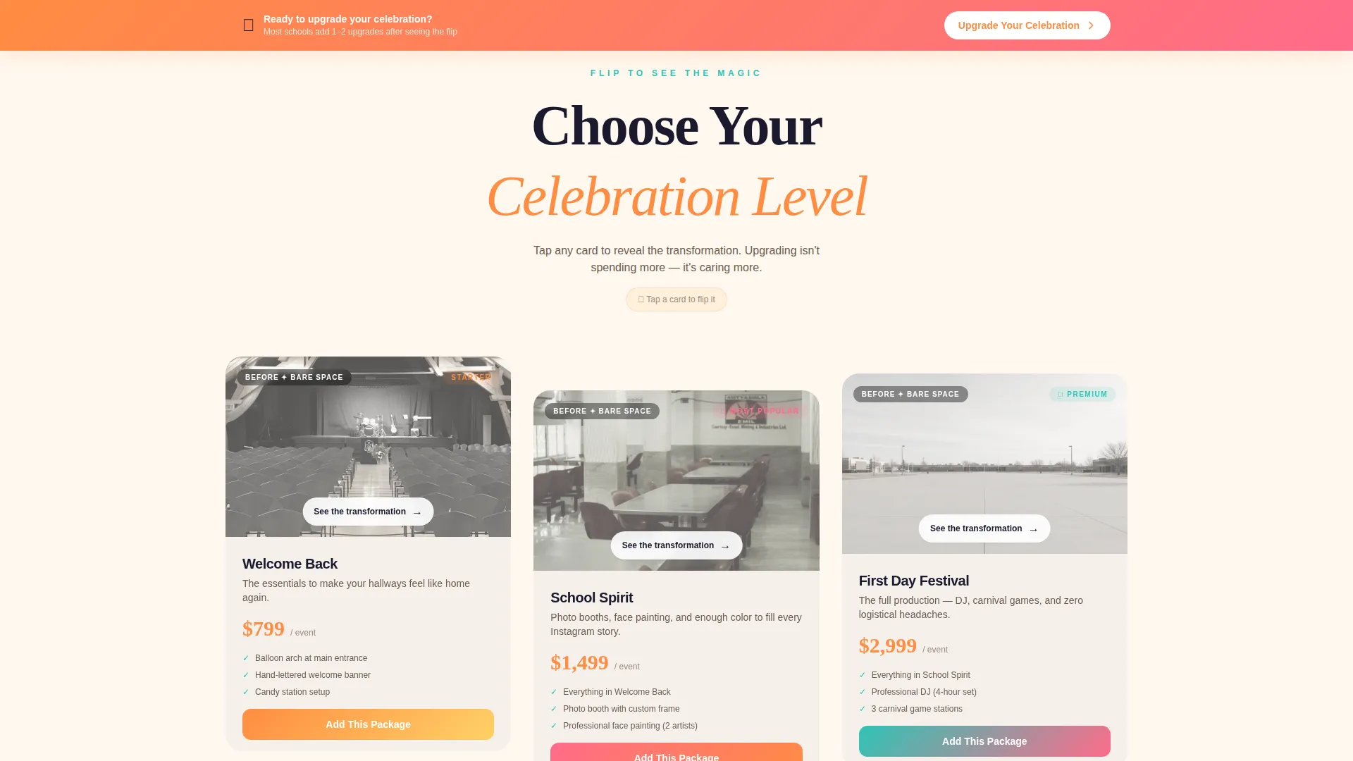Vibrant Back-to-School Event Planner Landing Page