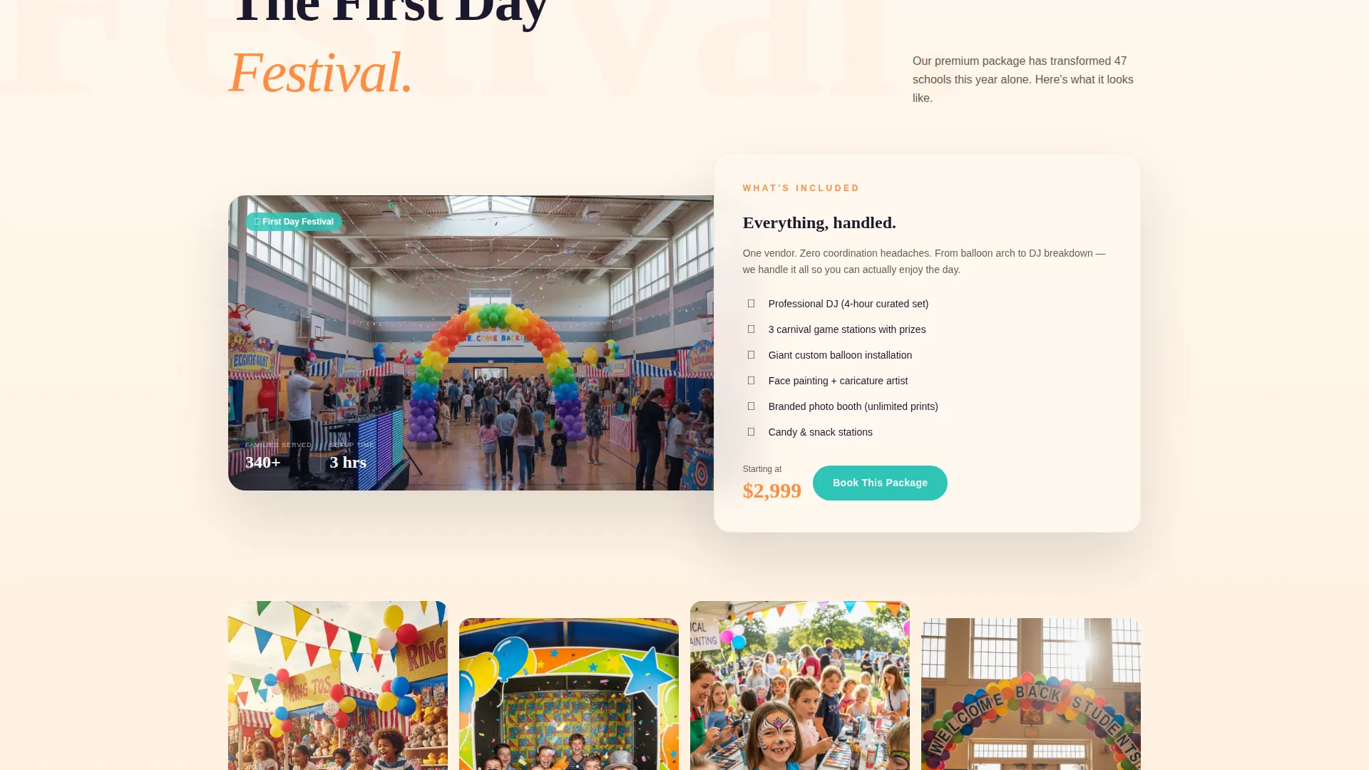 Vibrant Back-to-School Event Planner Landing Page