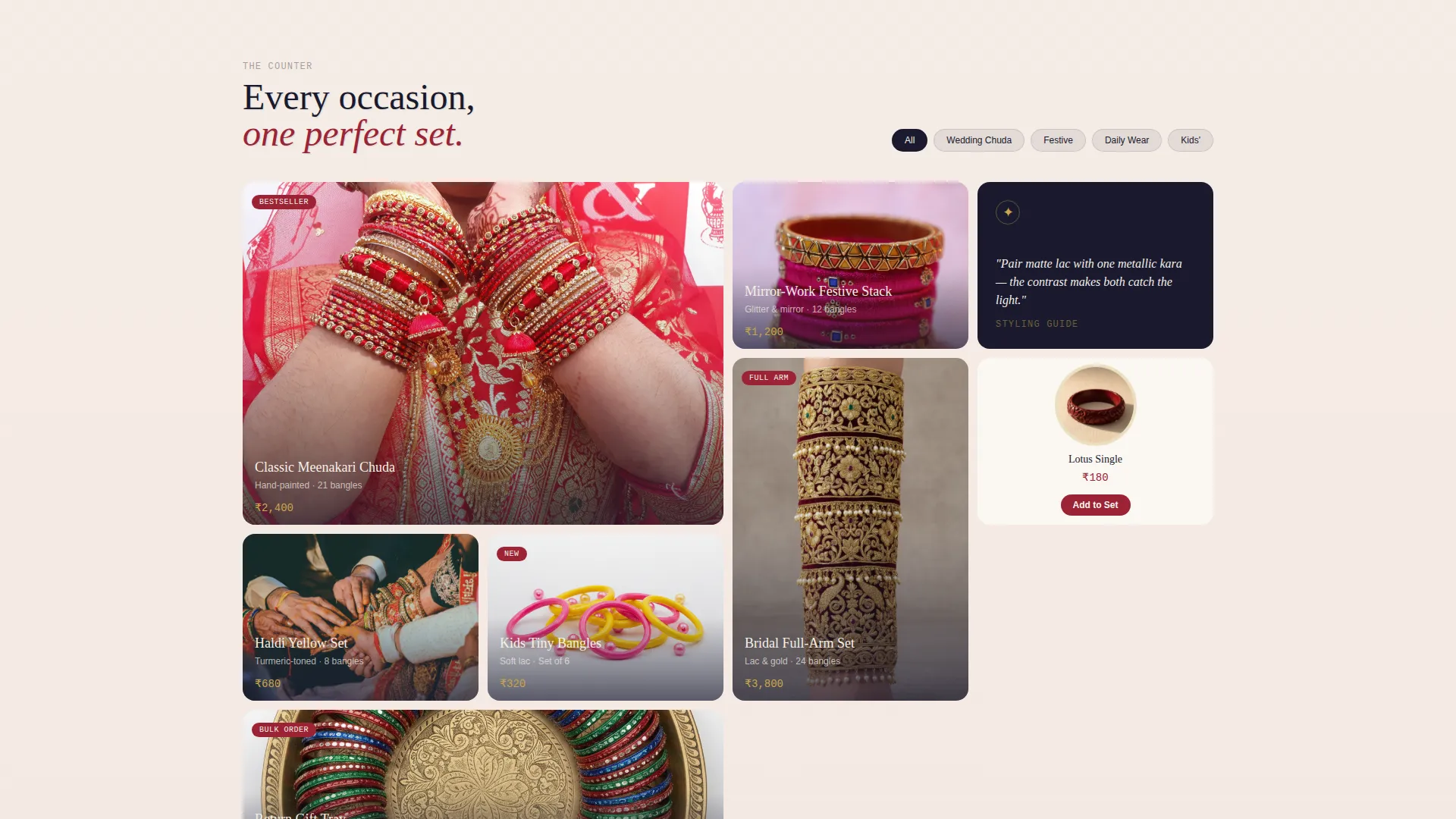 Elegant Bangle Store Landing Page Template