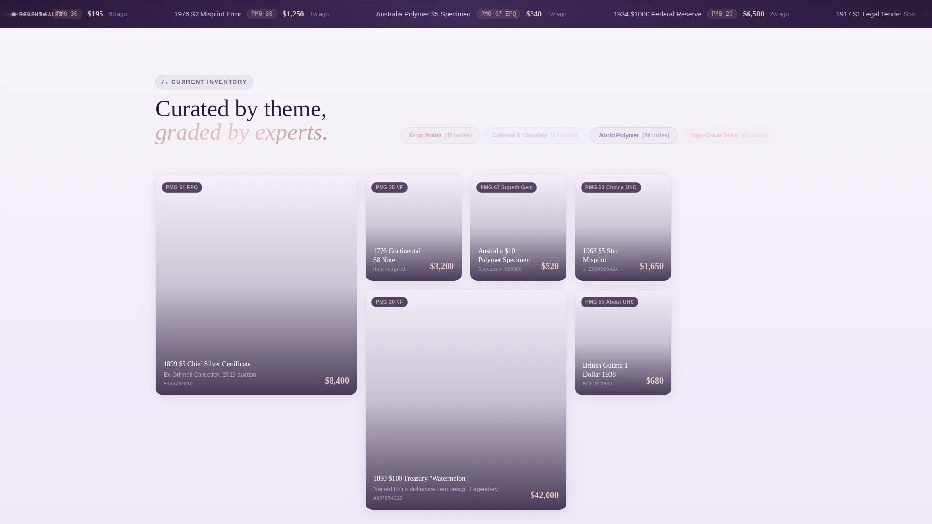 Specialist Coin & Numismatics Professional Website Template