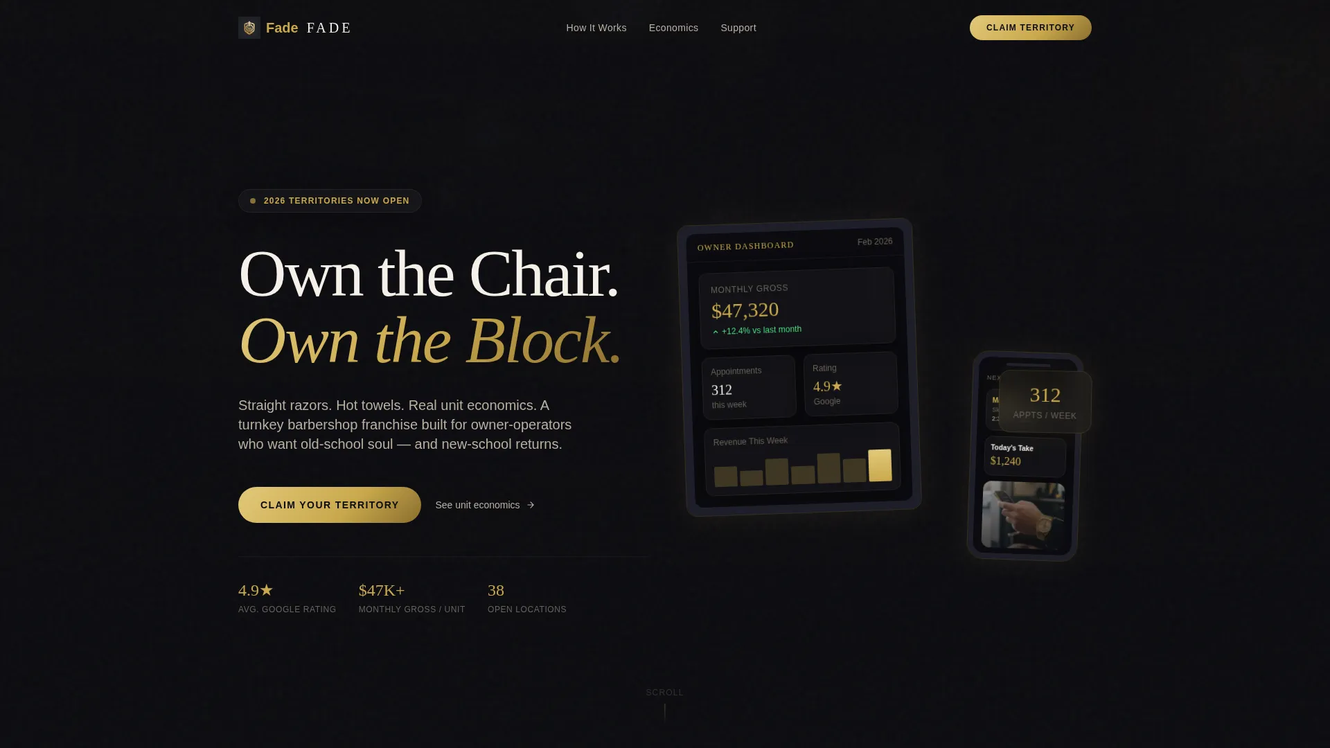 Barbershop Franchise Landing Page Template