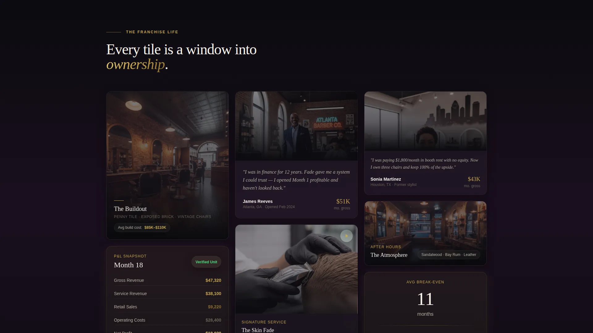 Barbershop Franchise Landing Page Template