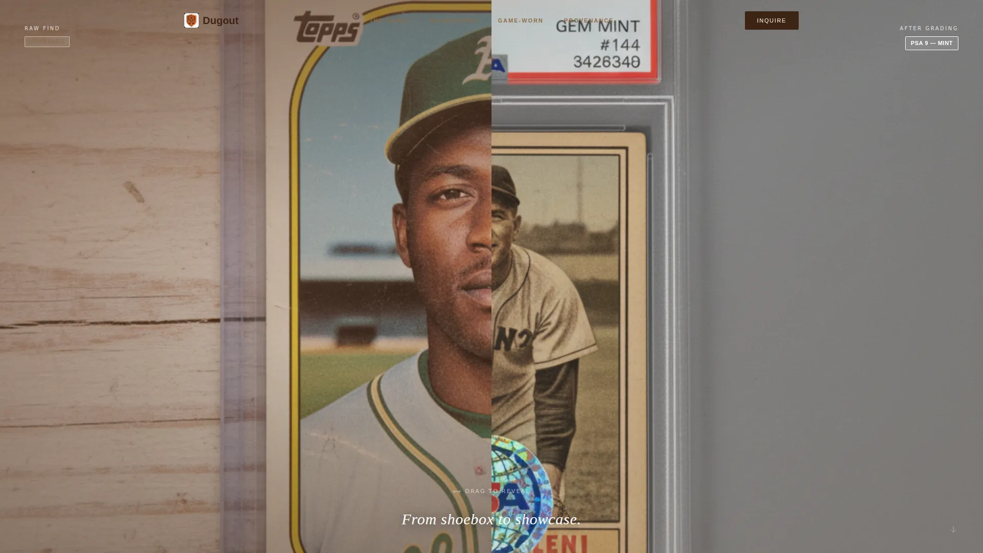 Baseball Memorabilia Landing Page Template