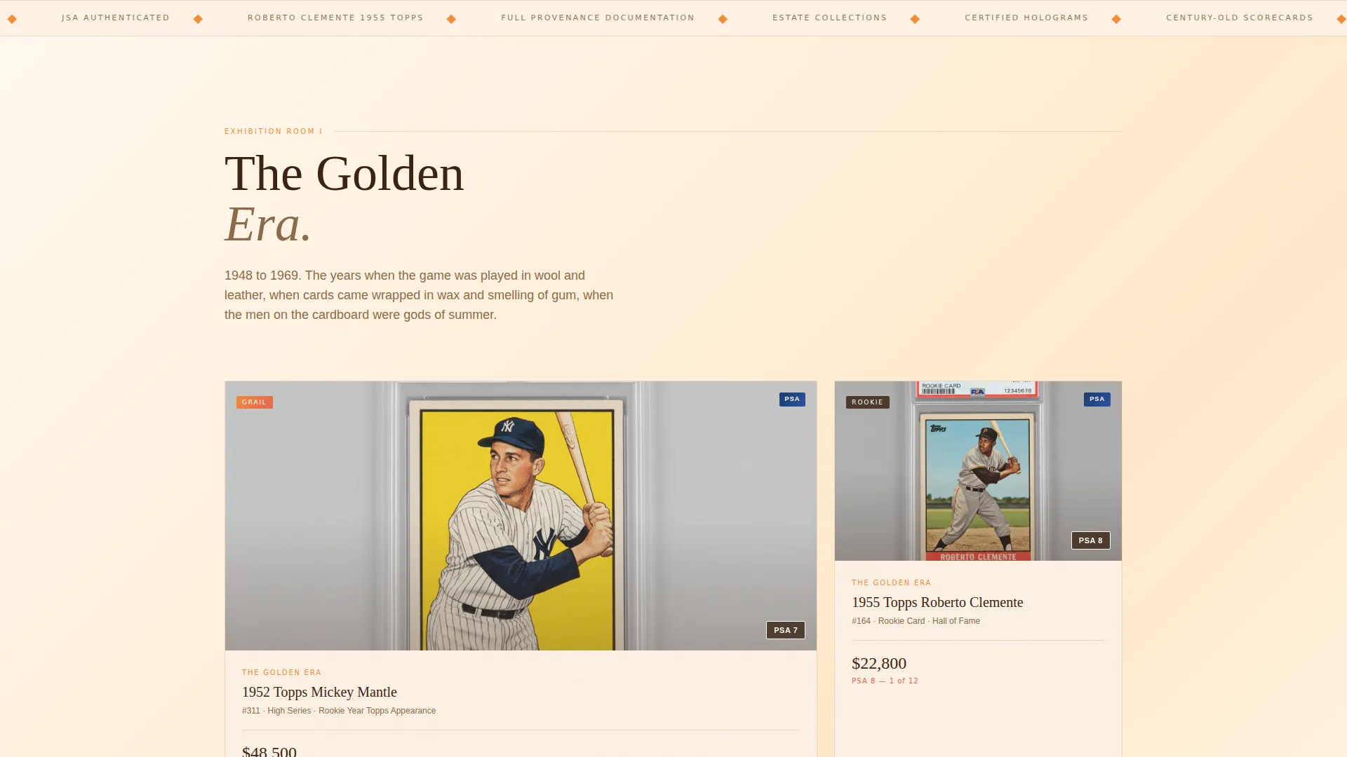 Baseball Memorabilia Landing Page Template