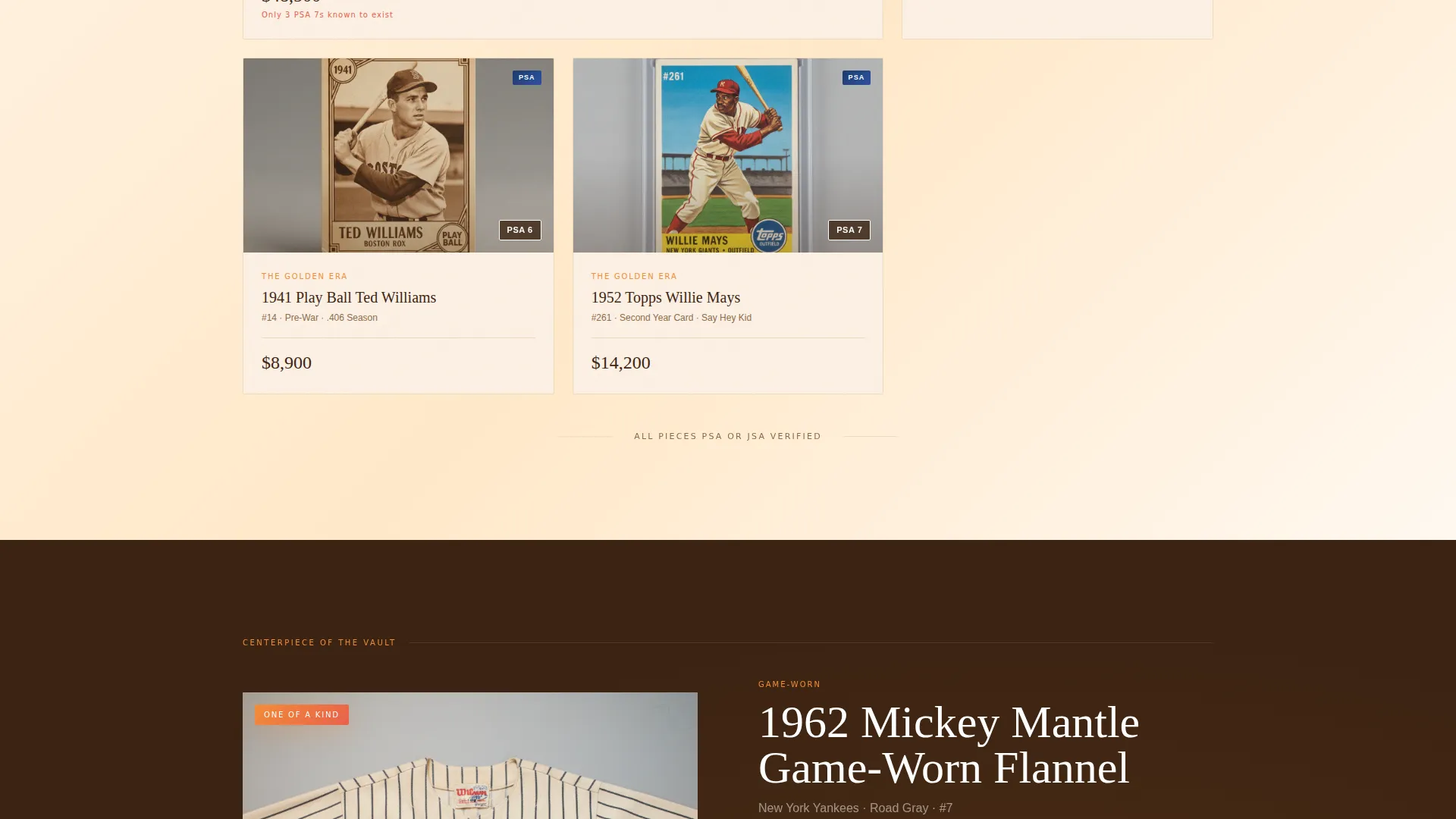 Baseball Memorabilia Landing Page Template