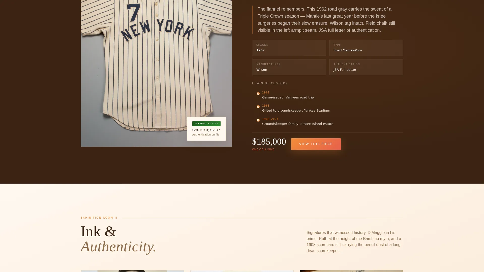 Baseball Memorabilia Landing Page Template