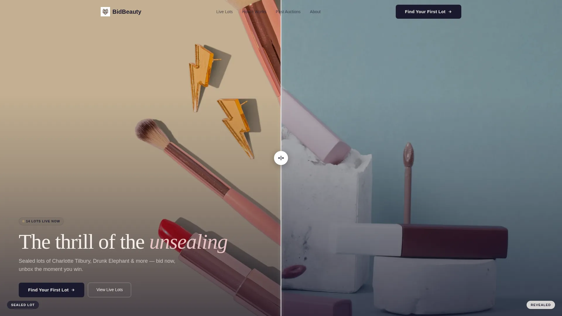Beauty Auction Landing Page Template | Soft Gradient