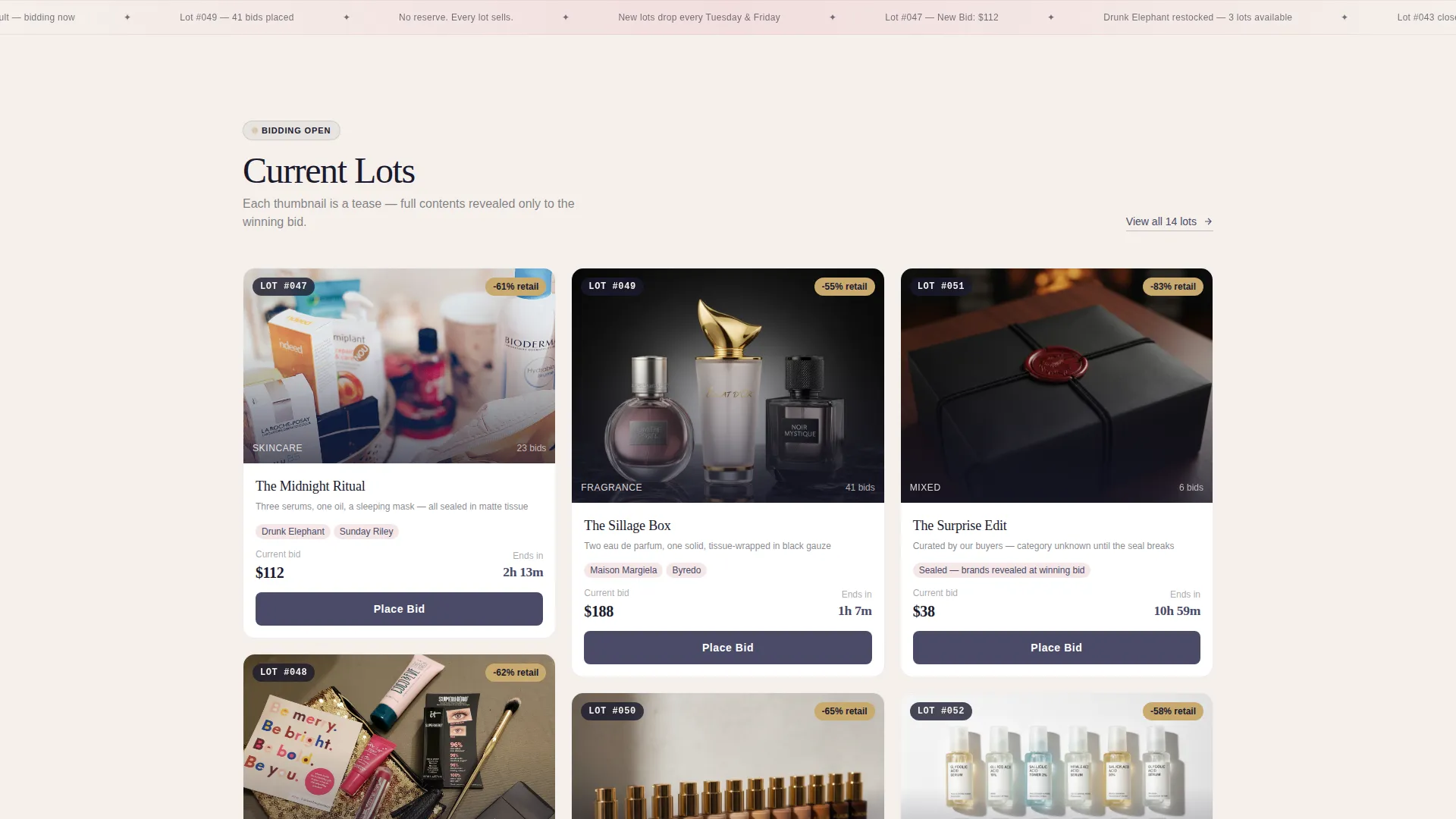 Beauty Auction Landing Page Template | Soft Gradient