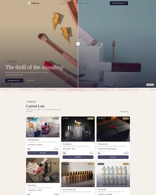 Beauty Auction Landing Page Template | Soft Gradient