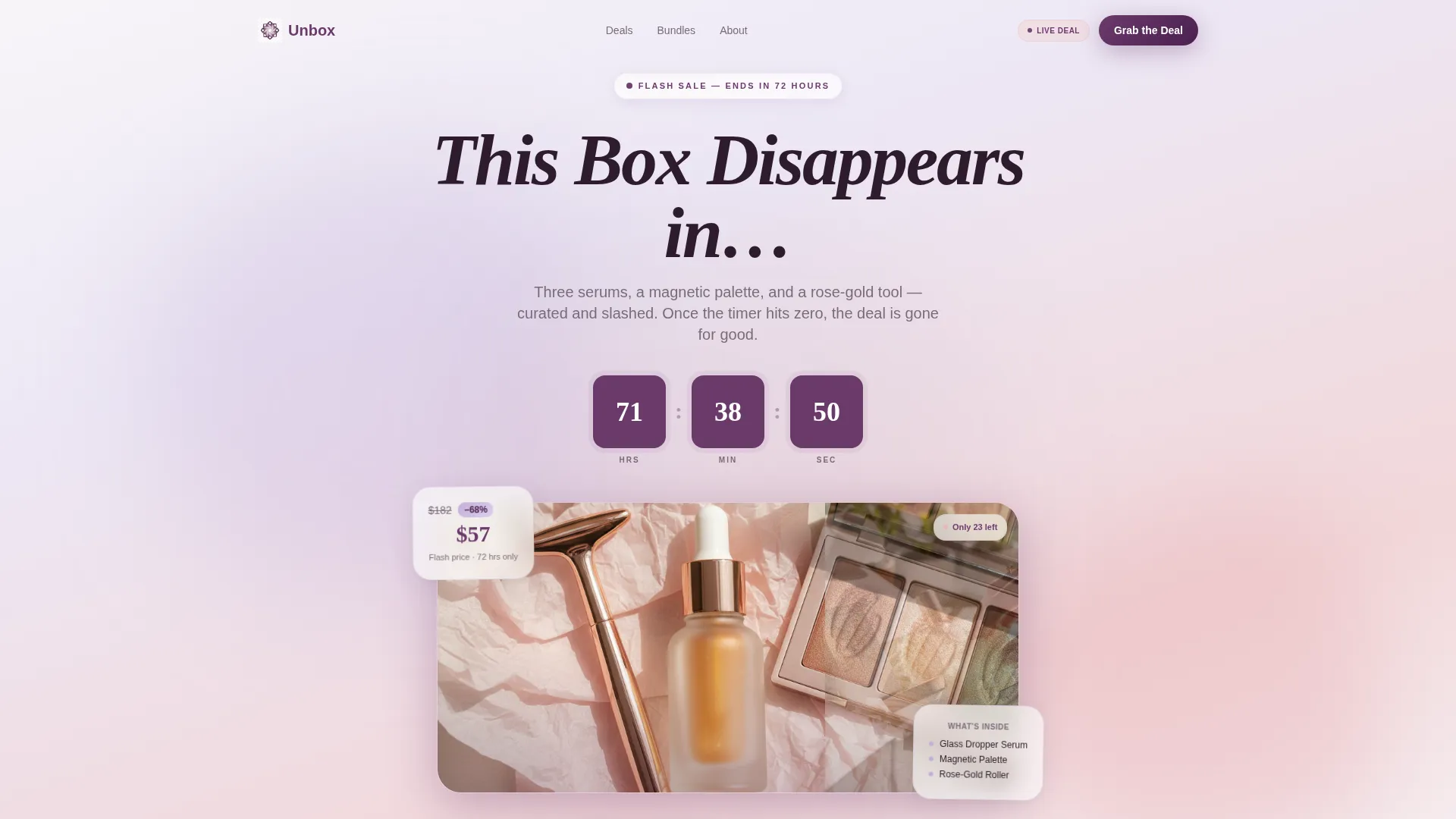 Beauty Flash Sale Landing Page Template