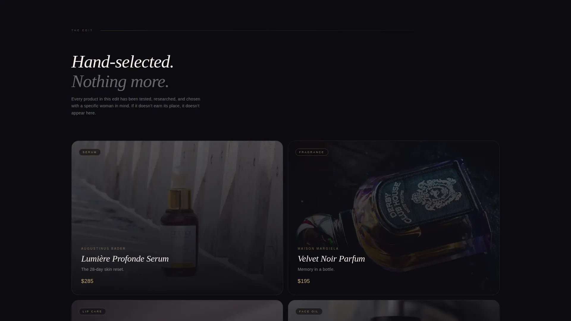 Luxury Beauty Landing Page Template for Curated Boutiques