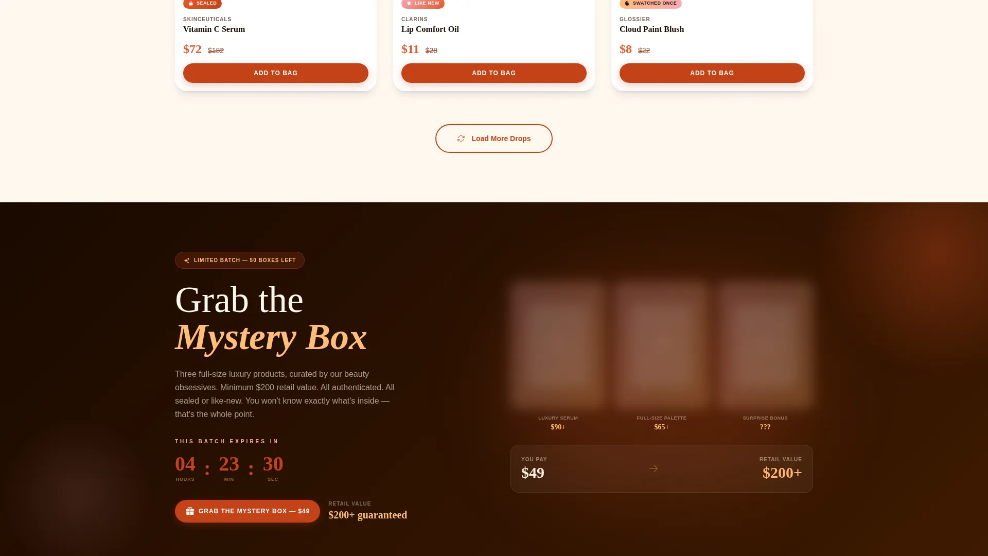Luxe Beauty Resale Landing Page Template