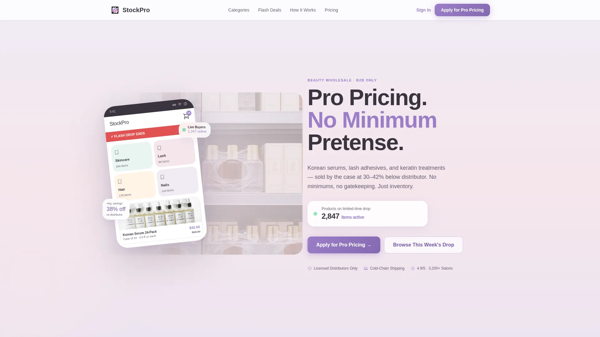 Wholesale Beauty Landing Page Template