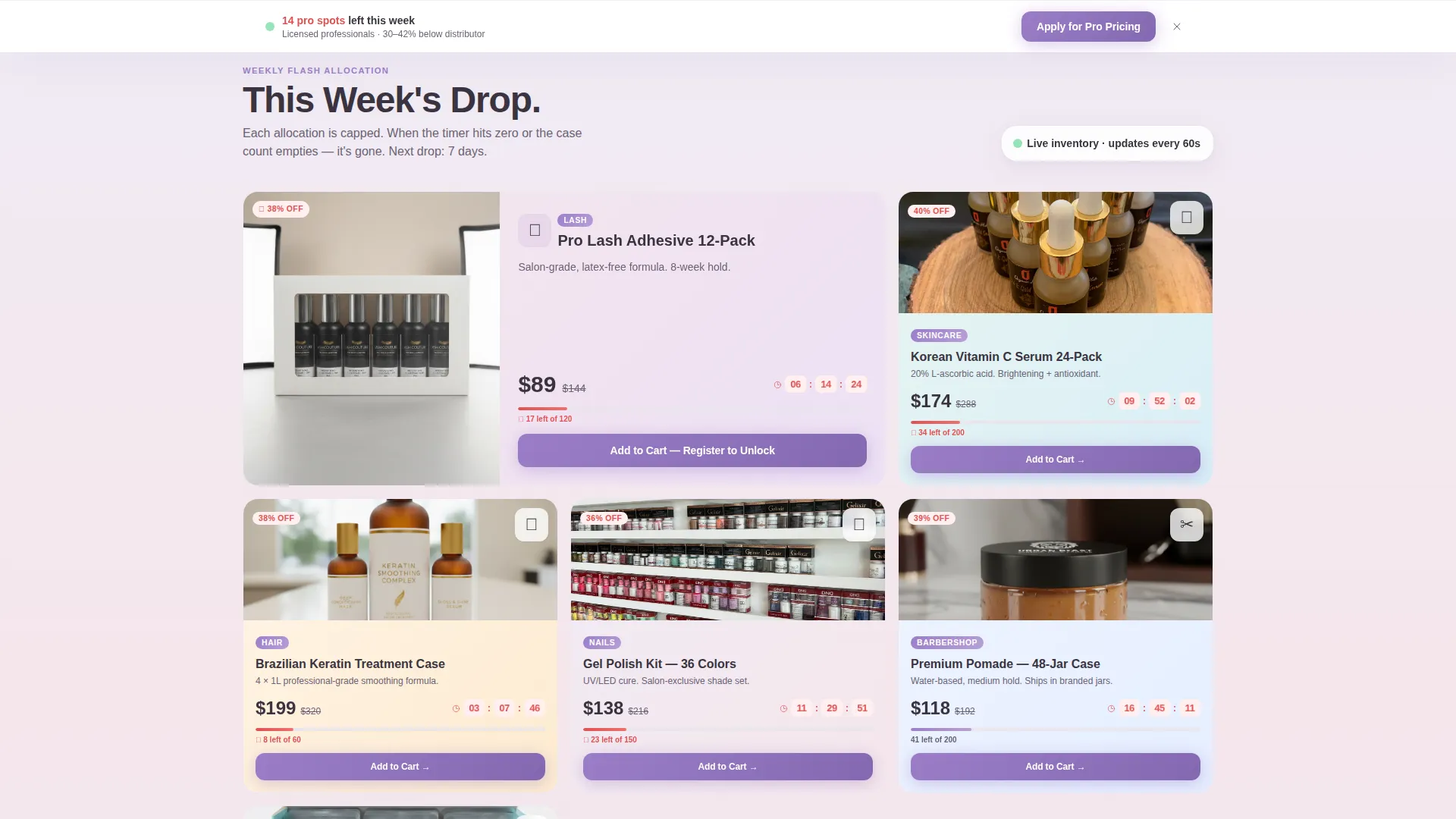 Wholesale Beauty Landing Page Template