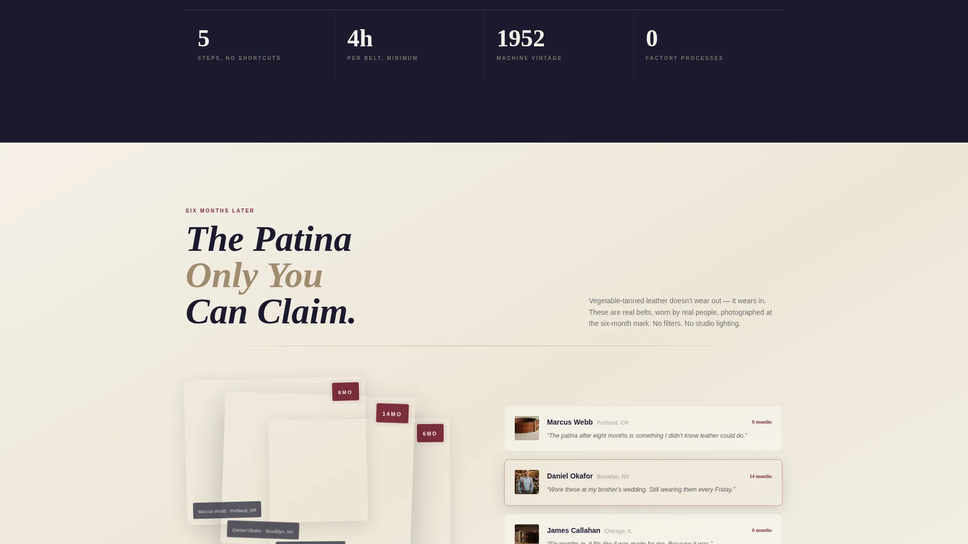 Artisan Leathergoods Landing Page Template