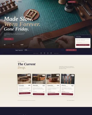 Artisan Leathergoods Landing Page Template