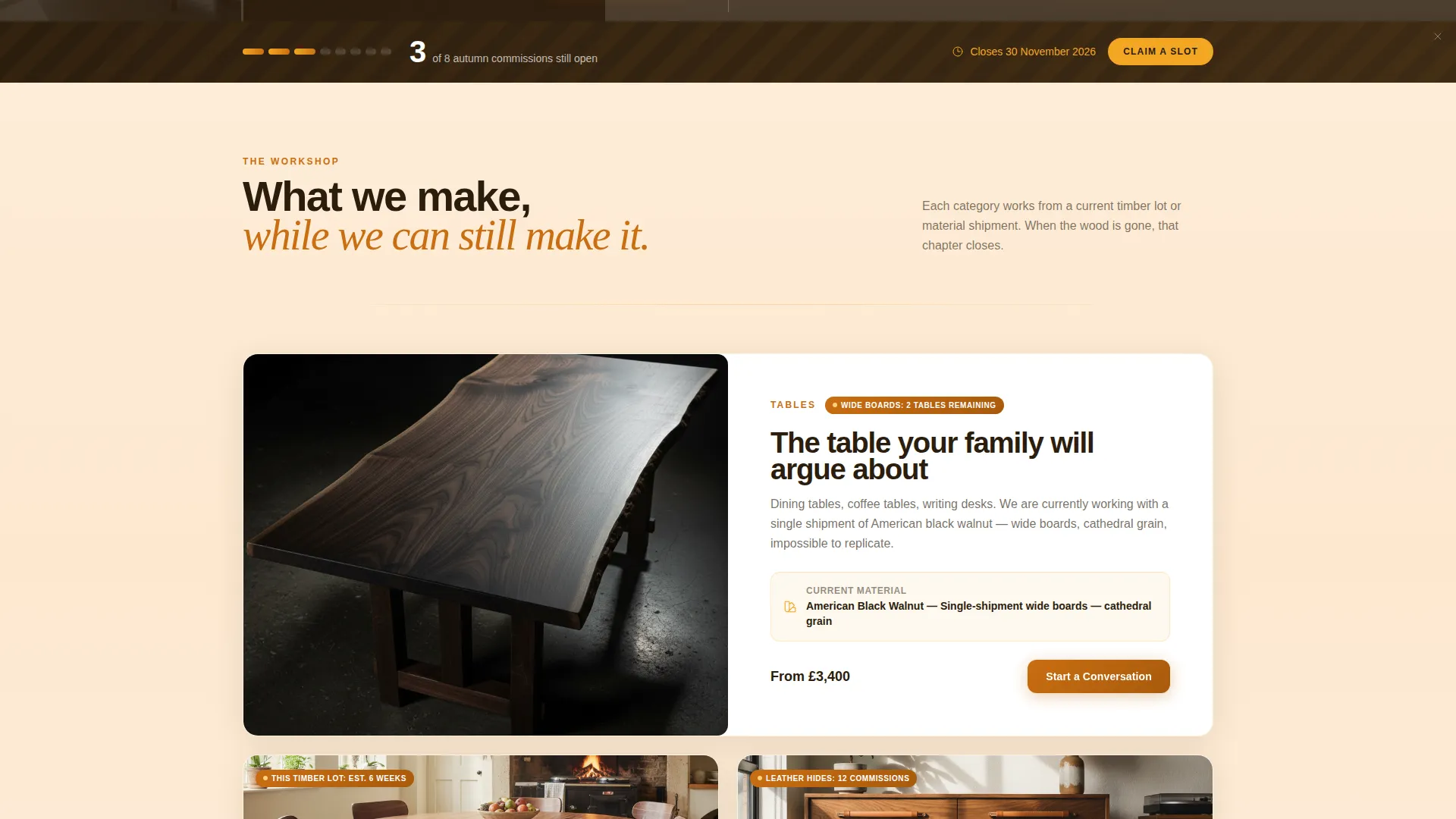 Bespoke Artisan Landing Page Template