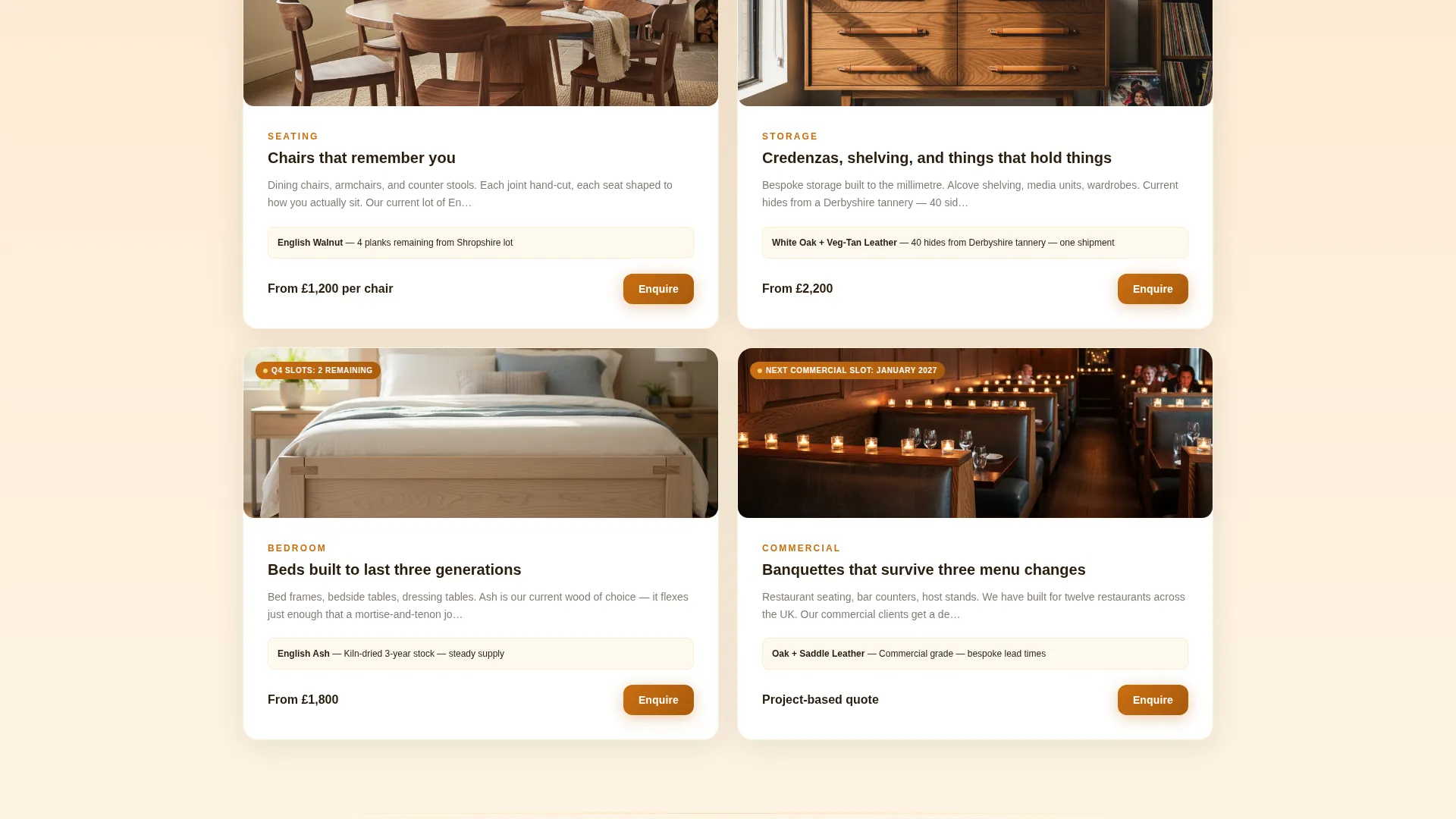 Bespoke Artisan Landing Page Template