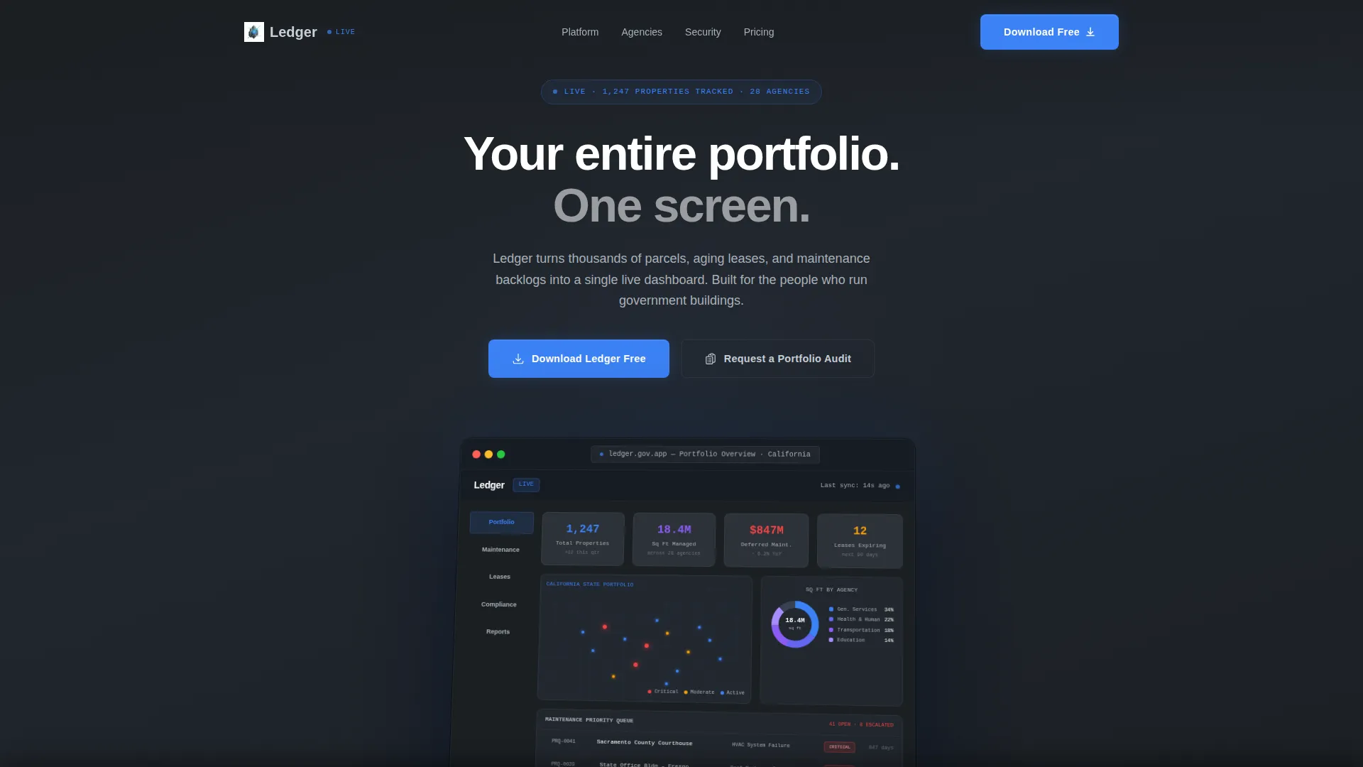 Government Property Management Landing Page Template
