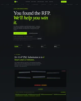 Government Proposal Landing Page Template for GovCon Teams