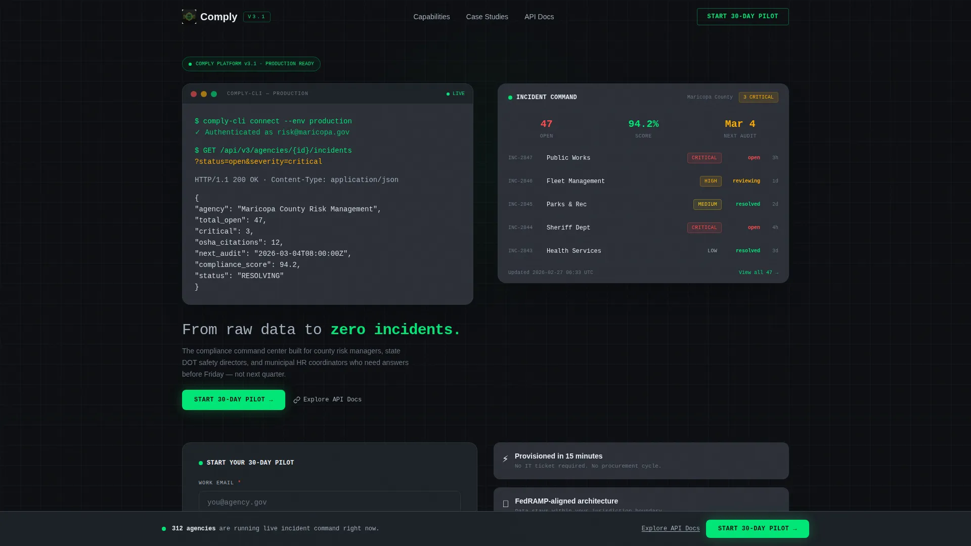 Government Safety Management Landing Page Template