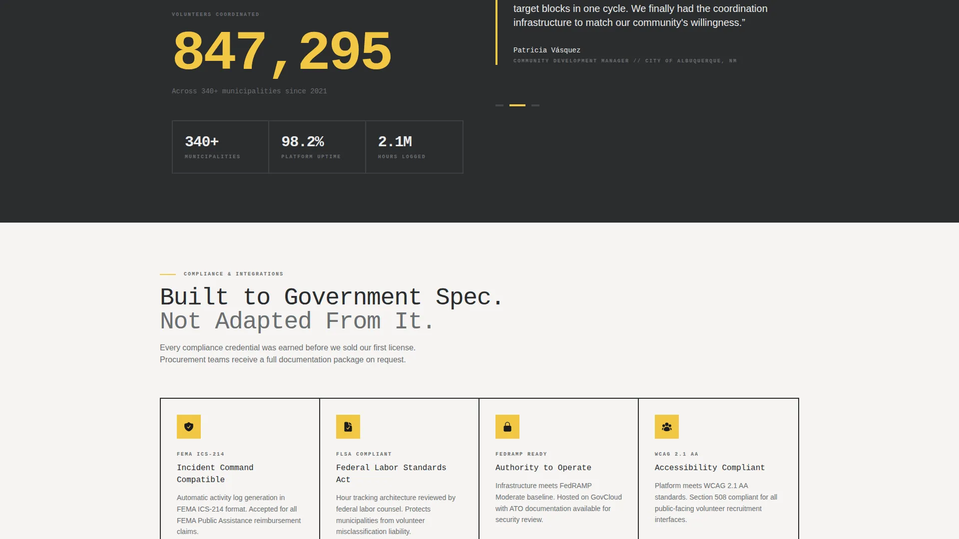 Government Volunteer Management Landing Page Template