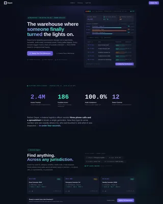 Government Warehouse Management Landing Page Template