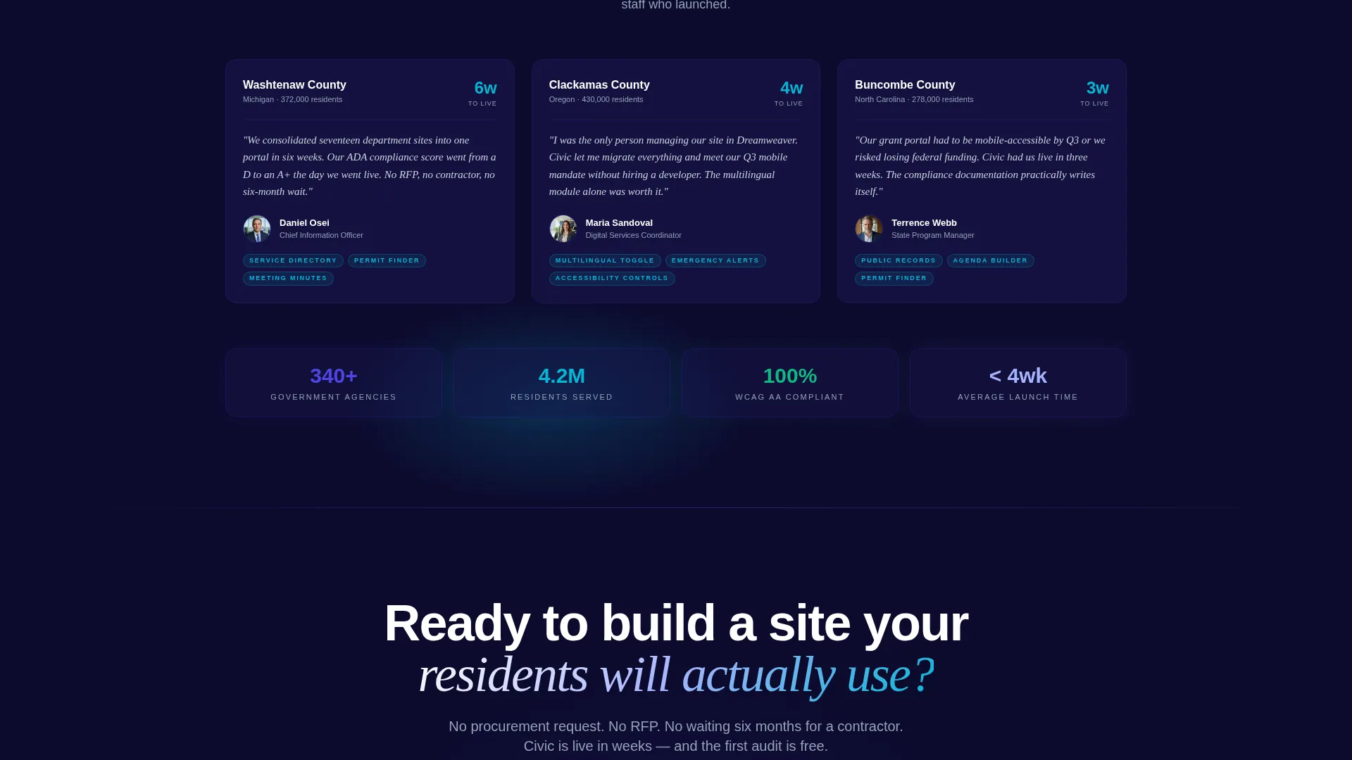 Pro Government Platform Landing Page Template