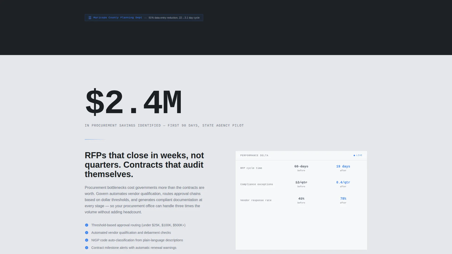 Government Workflow Automation Landing Page Template