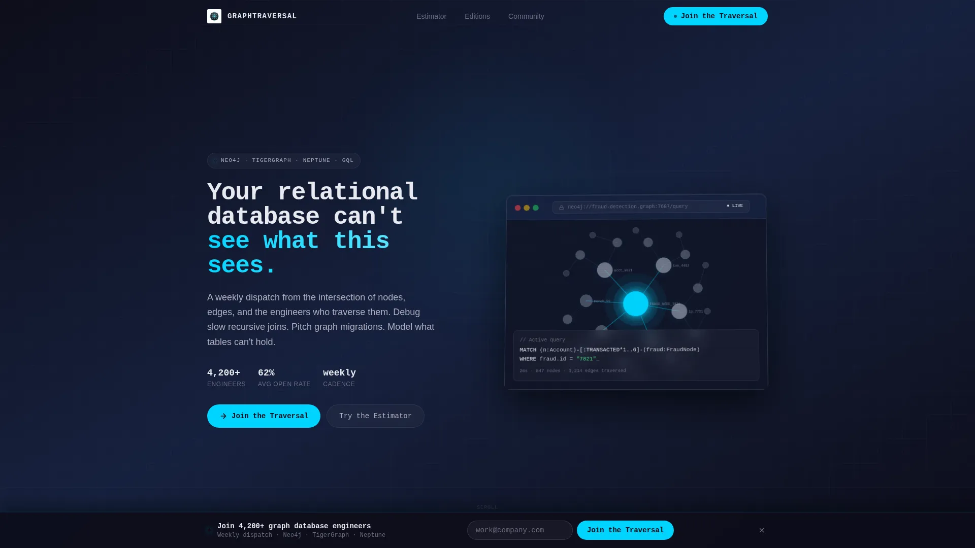 Graph Database Newsletter Landing Page Template