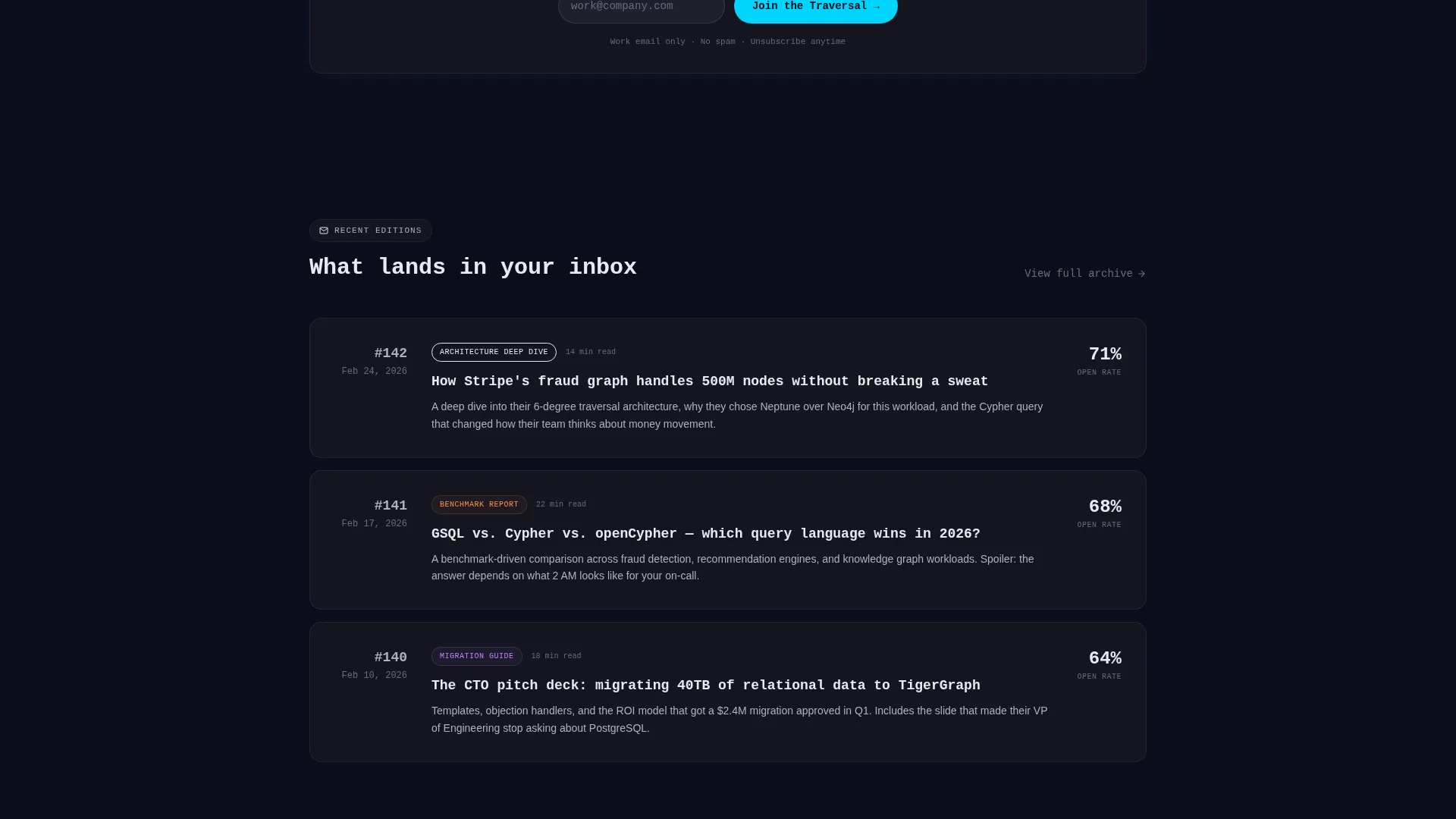 Graph Database Newsletter Landing Page Template