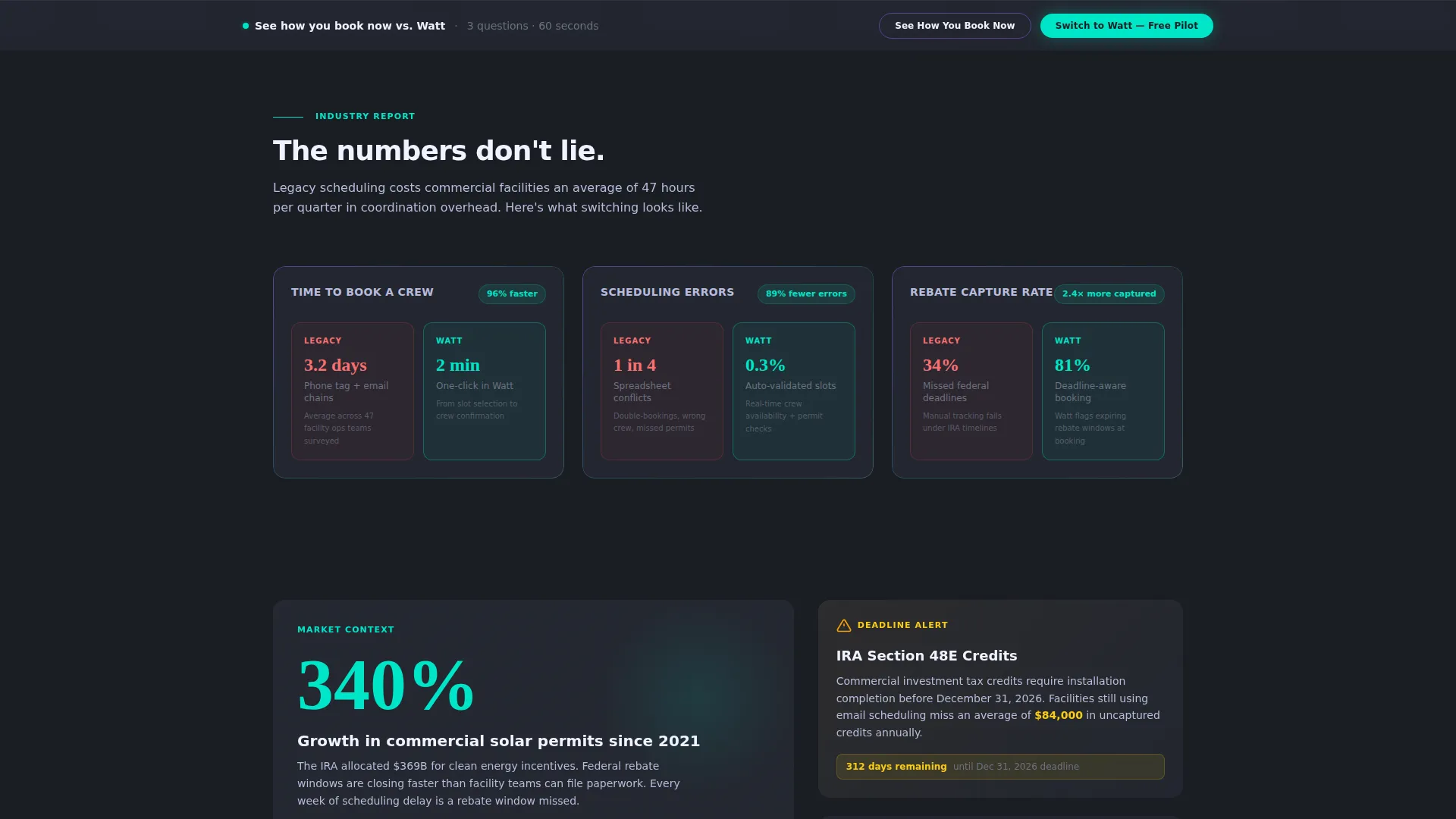 Green Energy Booking System Landing Page Template