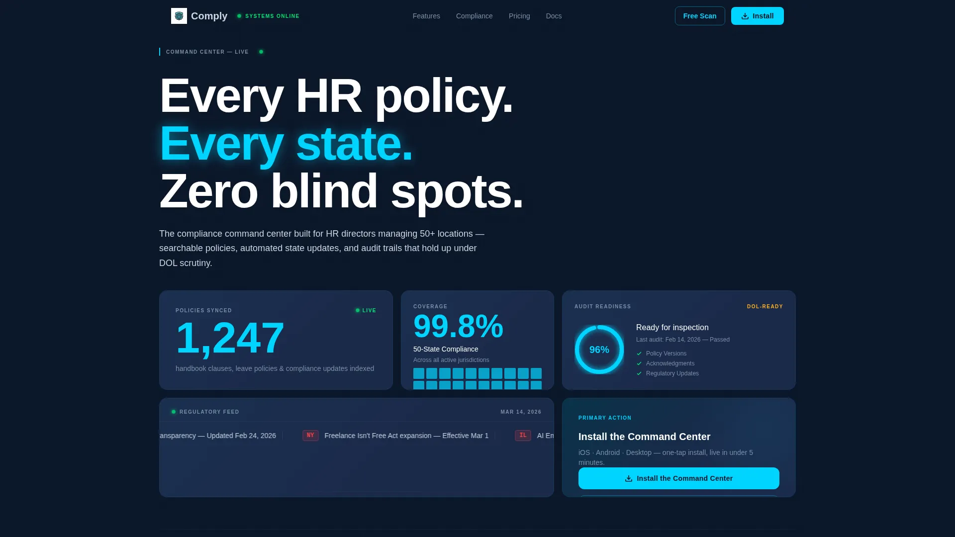 HR Policy Portal Bento Grid Landing Page Template