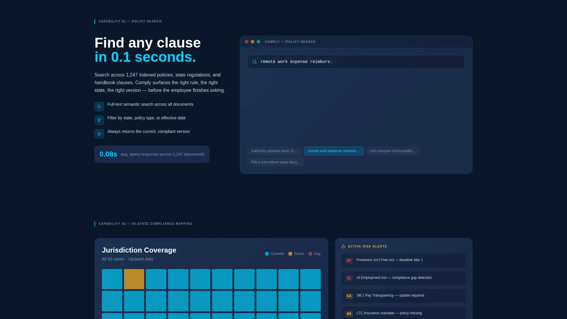 HR Policy Portal Bento Grid Landing Page Template