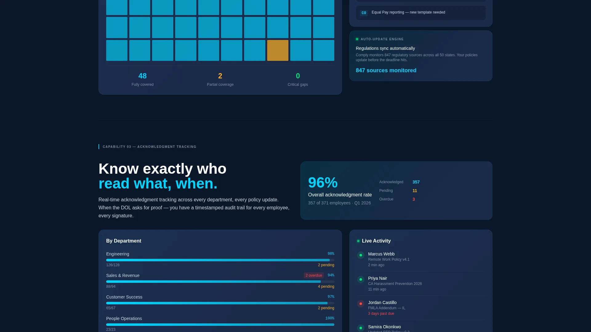 HR Policy Portal Bento Grid Landing Page Template