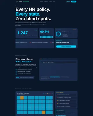 HR Policy Portal Bento Grid Landing Page Template