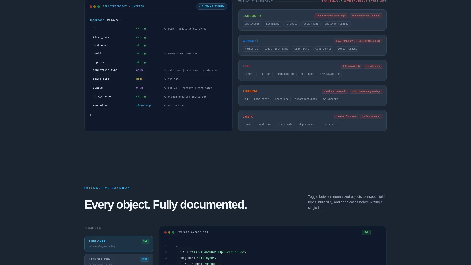 HRTech API Landing Page Template for Developers