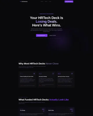 HRTech Pitch Deck Landing Page Template